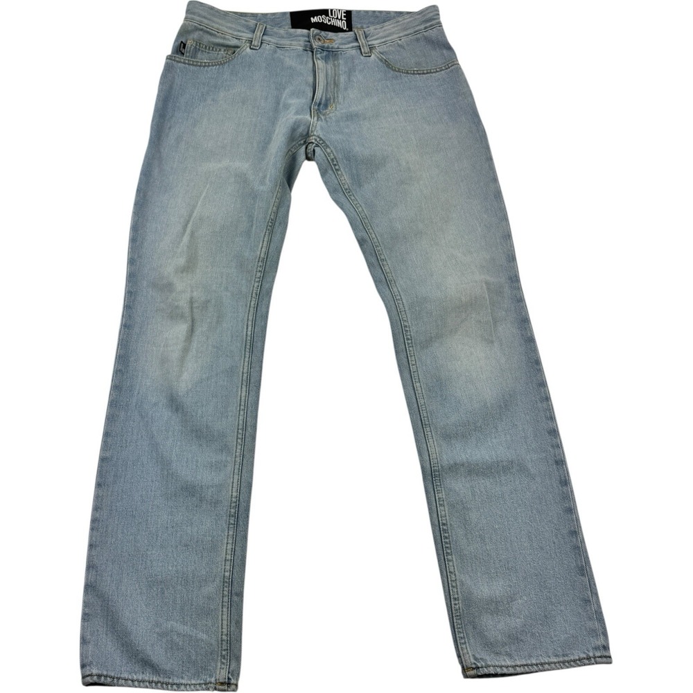 Love Moschino Straight‎ Leg 5 Pocket Jeans Light Blue Men's Size 34x32